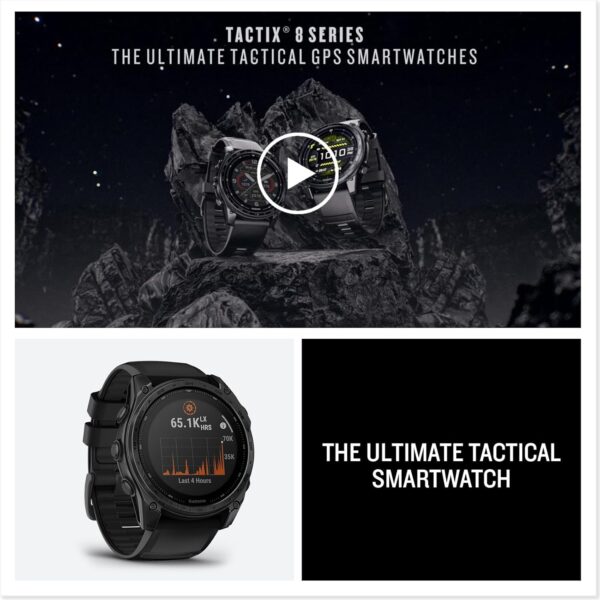 Garmin tactix® 8 51mm, Solar Charged Display, Elite, Premium Tactical GPS Smartwatch, Includes Applied Ballistics Elite™ Solver, Titanium Bezel, Sapphire Lens, 40-Meter Dive Rating - Image 8
