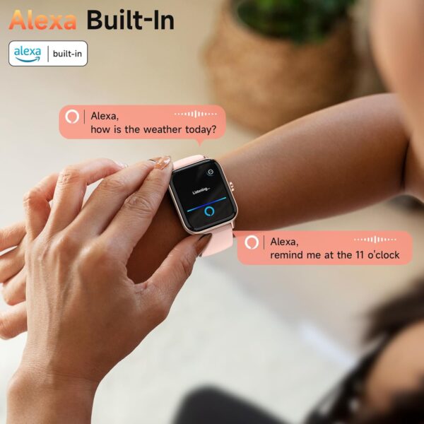 Smart Watches for Women Android & iPhone, Alexa Built-in, 1.85" Fitness Tracker with Answer/Make Calls, IP68 Waterproof Fitness Watch,Heart Rate, Sleep, SpO2 Monitor,Pedometer, Pink - Image 7