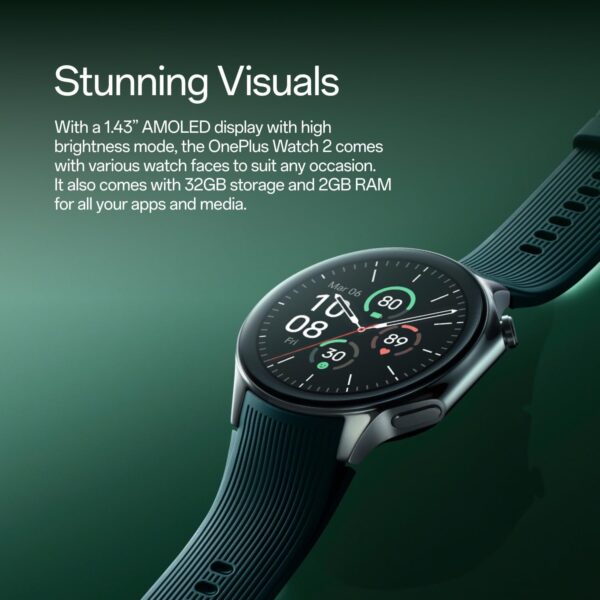 ONEPLUS Watch 2, 32GB, 100-Hour Battery, Health & Fitness Tracking, Sapphire Crystal Design, Dual-Engine, Wear OS by Google - Image 7