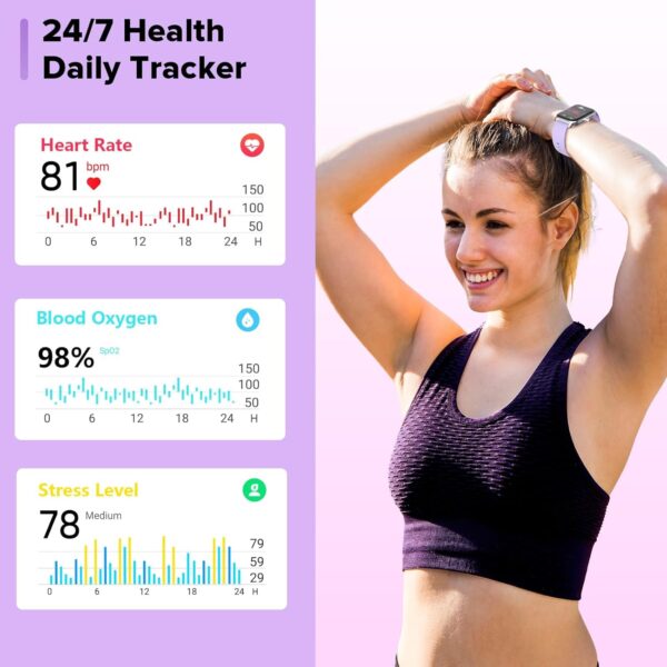 Smart Watches for Women Men, 2025 Smartwatch 1.8'' Alexa Fitness Tracker Smart Watch Compatible for Android iPhone with Bluetooth Call (Answer/Make), IP68 Waterproof Heart Rate/Sleep/SpO2 Monitor 110+ - Image 5