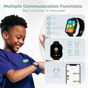 4G Kids Watch, Smart Watch for Kids GPS Tracker with SIM Card, Texting, Camera, Two-Way Calling, School Mode, SOS, Games, Best for Kids Aged 3-12, Ideal Gift for Kids