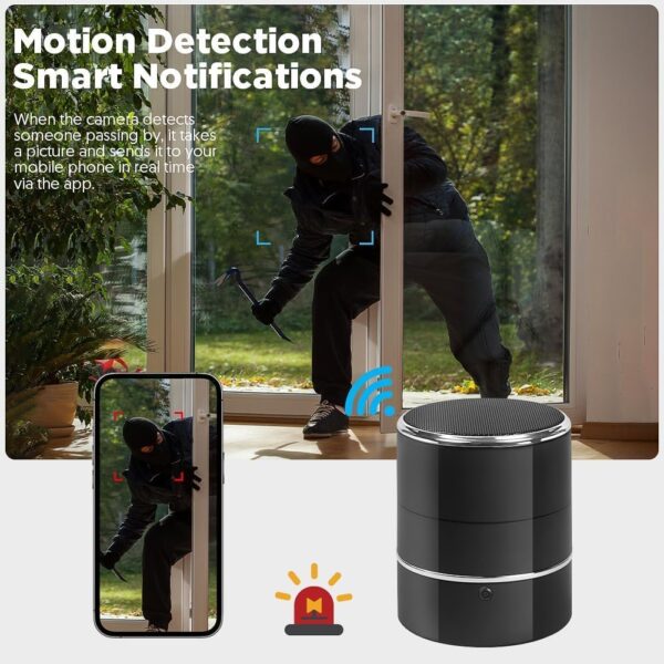SOPKVL Bluetooth Speaker Camera - HD 1080P Wireless Camera - WiFi Cam with 240° Ultra Wide Angle Lens - Supports WiFi Bluetooth connectivity. - Image 2
