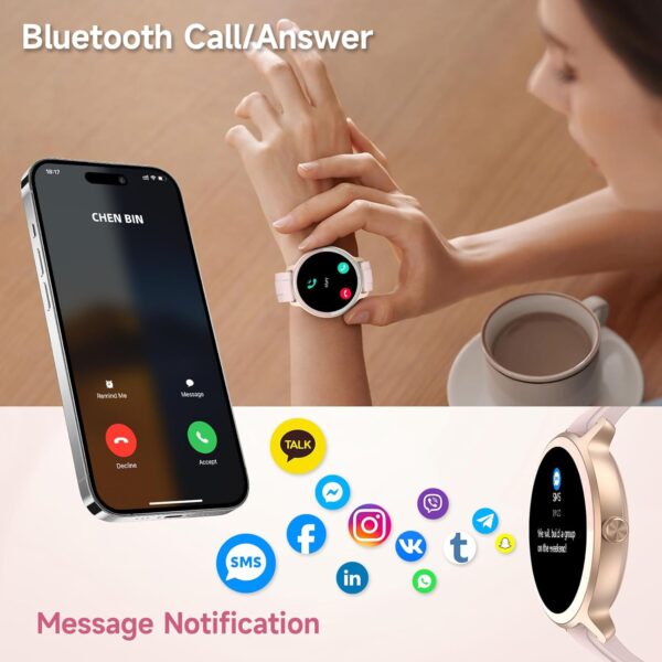 YMZ Smart Watch for Men Women, 1.27" HD Touchscreen Fitness Tracker, Bluetooth Calling, 100+ Sports Modes, Sleep Monitor, IP68 Waterproof, Compatible with Android & iPhones - Image 3