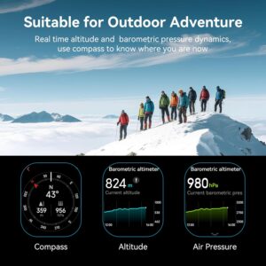 Smart Watch GPS, 2.06″HD AMOLED Display Smartwatch for Men/Women(Answer/Make Call),110+ Workout Mode, 5 ATM Water-Resistance, Heart Rate/Sleep Monitor /Stress, Pedometer Running Watch for Android/iOS