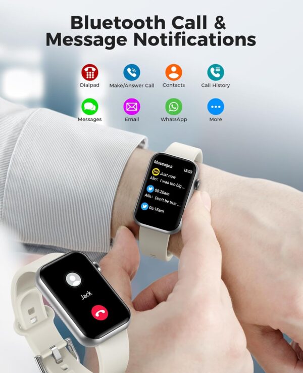 Smart Watch Fitness Tracker (Answer/Make Call), 24/7 Heart Rate Spo2 Blood Pressure Monitor Sleep Tracker, 114 Sports Modes Pedometer Calorie Step Tracker, Waterproof Activity Tracker for Men Women - Image 2