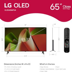 LG 65-Inch Class OLED B4 Series Smart TV 4K Processor Flat Screen with Magic Remote AI-Powered with Alexa Built-in (OLED65B4PUA, 2024)