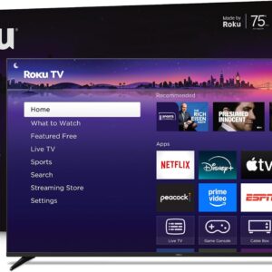 Roku Smart TV 2025 – 75-Inch Pro Series, Mini-LED TV – RokuTV with Backlit Voice Remote Pro – Flat Screen 4K QLED Television with 120Hz Refresh Rate & Dolby Vision IQ, Live News, Sports, Entertainment