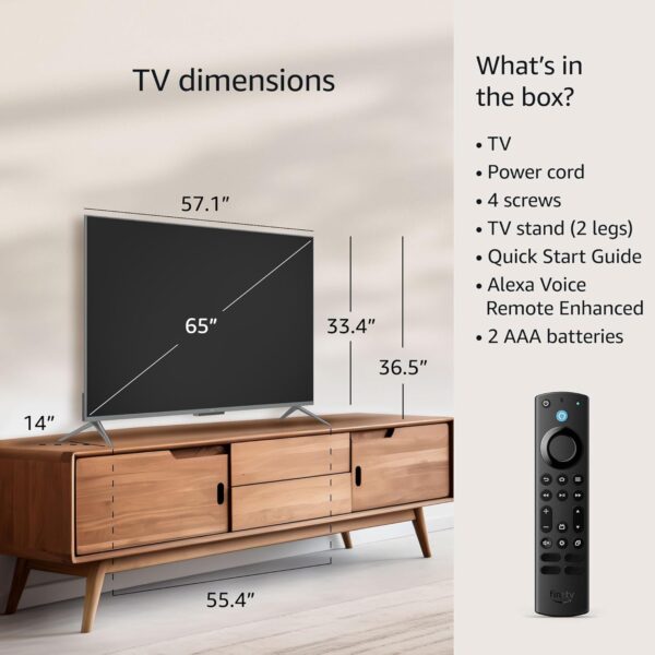 Amazon Fire TV 65" Omni QLED Series 4K UHD smart TV, Dolby Vision IQ, Fire TV Ambient Experience, local dimming, hands-free with Alexa - Image 5
