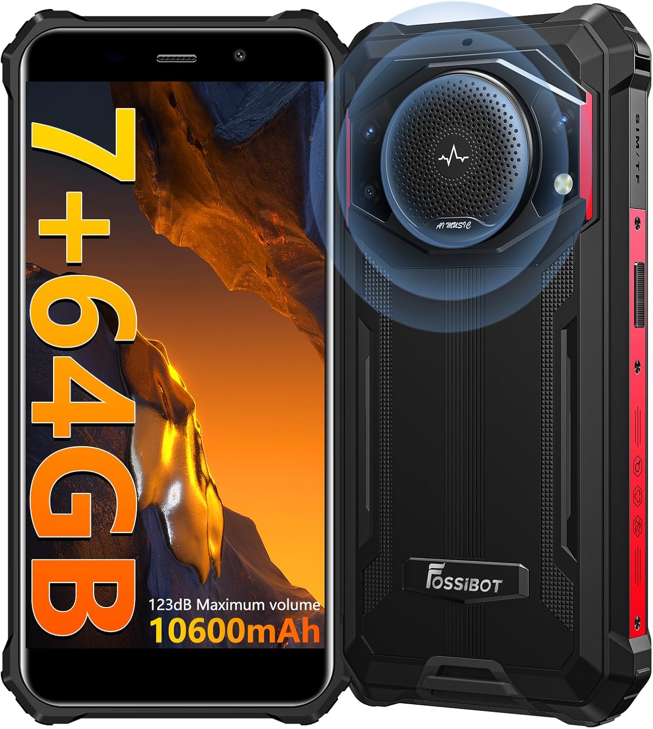 You are currently viewing FOSSIBOT F101P Android 13 Rugged Smartphone, 7GB+64GB /1TB Rugged Call Phone 10600mAh Unlocked Phone 123dB Loud Volume Phone 5.45″ 24MP+8MP Camera Waterproof Smartphone 4G Dual SIM OTG 18W Charger