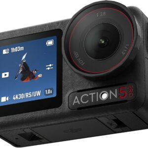 DJI Osmo Action 5 Pro Essential Combo, Waterproof Action Camera with 1/1.3″ Sensor, 4K/120fps Video, Subject Tracking, Stabilization, Dual OLED Touchscreens, Action Camera 4K Ideal for Sports, Vlog