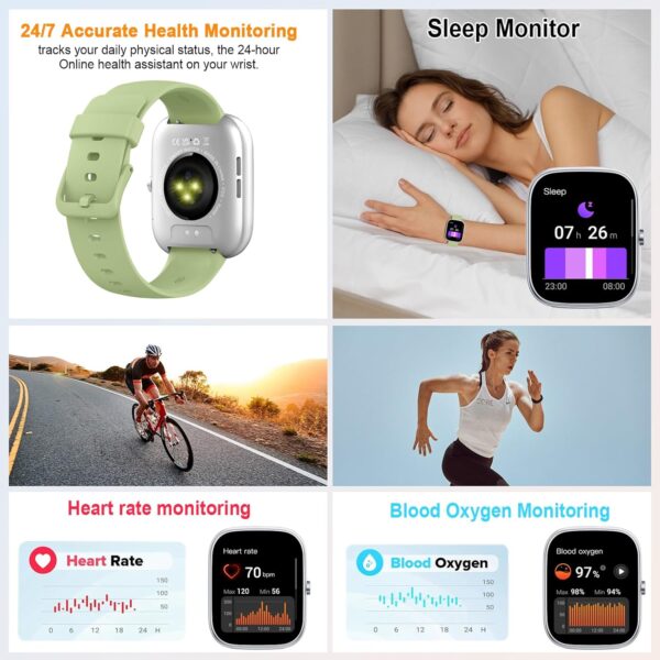 Smart Watch, 2025 HD 1.91" Smartwatch for Men Women(Answer/Make Call), 112+ Sports Modes Fitness Activity Tracker, Calories/Heart Rate/Sleep Monitor, IP68 Waterproof Step Counter for Android iOS - Image 5