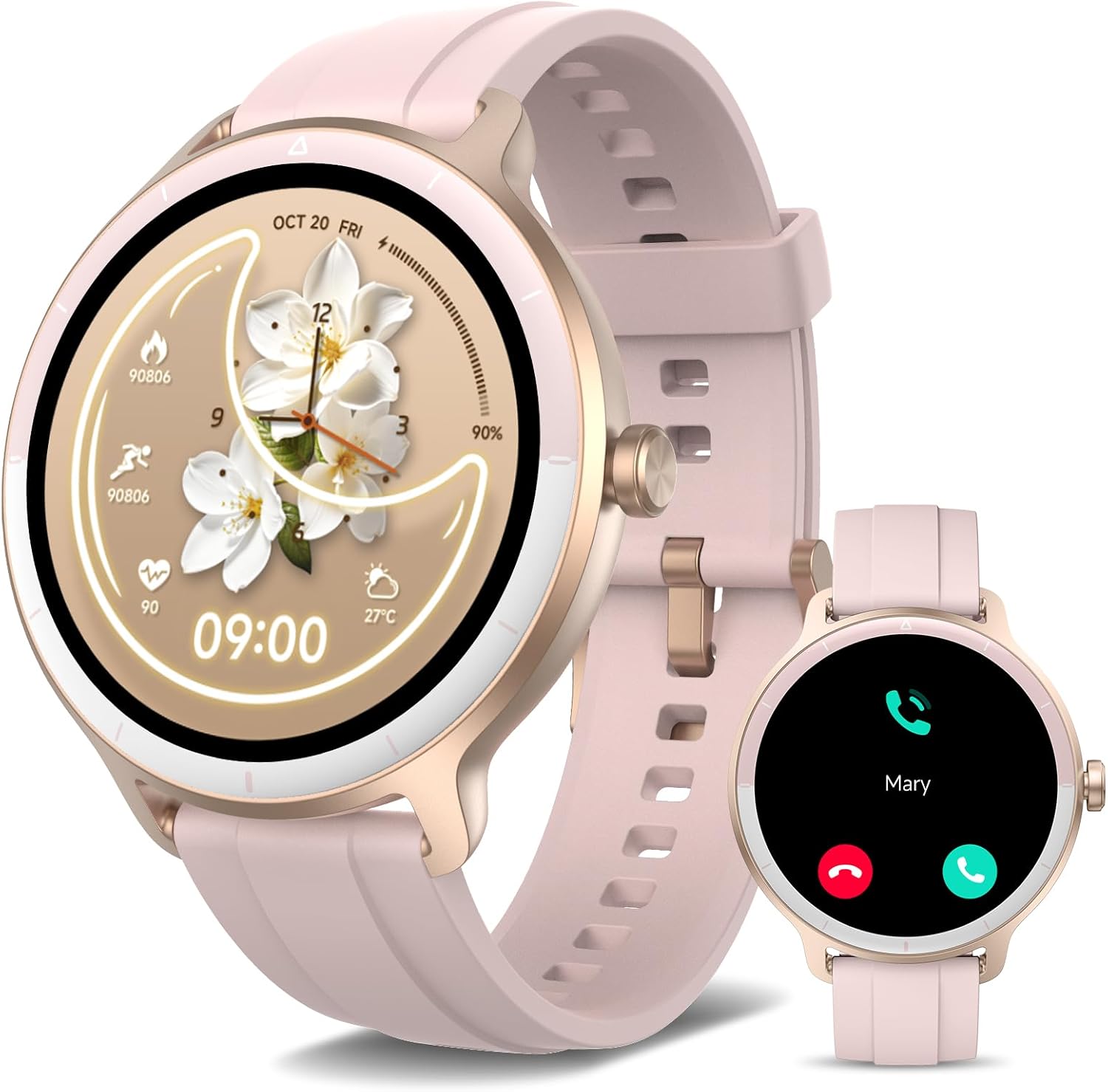 YMZ Smart Watch for Men Women, 1.27" HD Touchscreen Fitness Tracker, Bluetooth Calling, 100+ Sports Modes, Sleep Monitor, IP68 Waterproof, Compatible with Android & iPhones