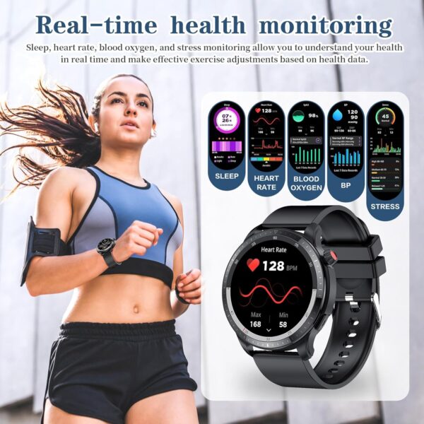 Smart Watch for Men Women,1.39" Round Smartwatch (Answer/Make Call), Blood Pressure/Heart Rate/Blood Oxygen/Sleep Monitor,110+ Sport Modes Fitness Tracker,IP67 Waterproof Watch for Android iOS - Image 4