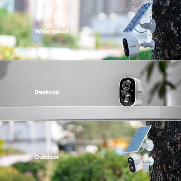 Sovmiku 2CG6 Solar Security Camera Wireless Outdoor,Battery Powered,Easy to Setup,PIR Motion Detection,Two Way Audio, Audible Flashlight Siren,2.4GHz Wi-Fi Color Night Vision, 180 Days Exchange Policy - Image 6