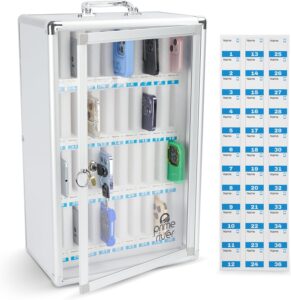Read more about the article Cell Phone Locker for Classroom, Gym & Office | Secure Aluminum Storage Cabinet – 36 Slots | Portable & Wall-Mounted Organizer