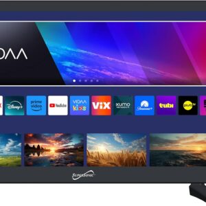 Supersonic SC-1926DVD 19-inch LED Smart HDTV w/DVD Player, 3X HDMI, 1080p, WiFi, USB, AC/DC Compatible for Home, Kitchen, or RV Camper, DC Car Cord Included (SC-1926SDVD –19” Smart TV/DVD Combo)