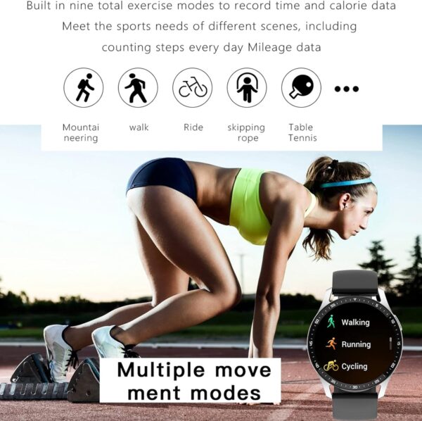 Smart Watch with Earbuds,2 in 1 Build-in TWS Wireless BT5.0 Earphone Fitness Sports Health Monitor Black - Image 4