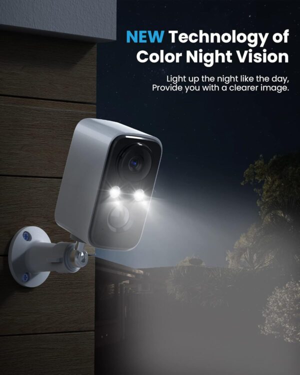 FOAOOD Solar Panel Security Cameras Wireless Outdoor - Battery Powered Cameras for Home Security WiFi Camera Surveillance Indoor System Floodlight Night Vison Alarm Motion Sensor Light Door Cam - Image 3