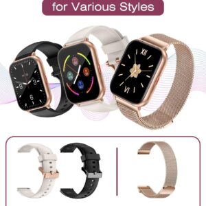 Smart Watches for Women Men (Answer/Make Calls, 3 Bands), 1.85″ Fitness Tracker Watch for iPhone/Android Phones with Heart Rate Monitor Sleep/Steps Tracker 100+ Sports Pedometer Waterproof Gold