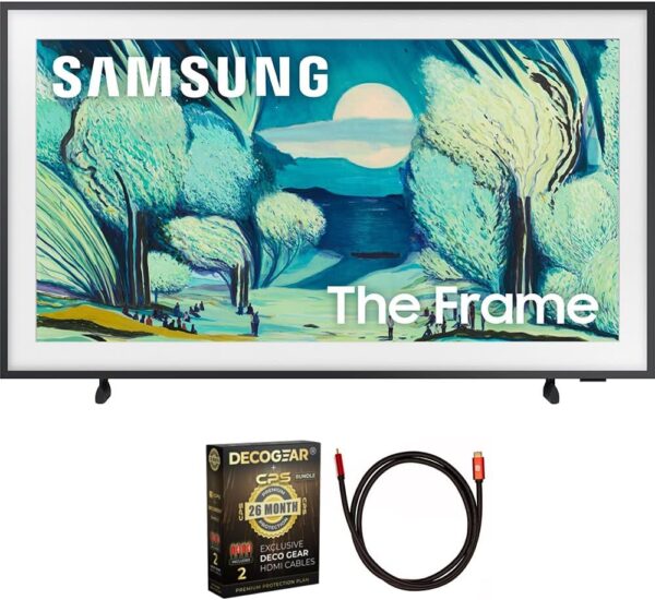 Samsung QN50LS03FAFXZA 50 inch The Frame LS03FA QLED 4K Art Mode Vision AI Smart TV 2025 (Renewed) Bundle with 6FT HDMI 2.0 Cable and CPS Exclusive 26 Month Protection Pack (BEACH-CPS-26M1500)