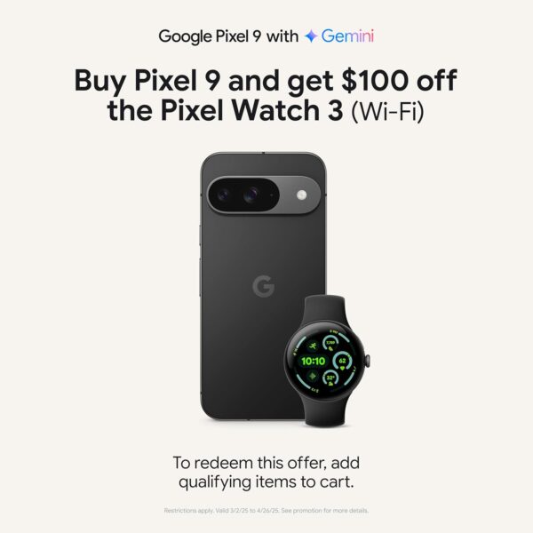 Google Pixel Watch 3 (41mm) Latest Model - Android Smartwatch, Heart Rate Tracking, Fitbit Advanced Running, Fitness Insights, 24-Hour Battery - Matte Black Aluminum Case - Obsidian Band - Wi-Fi - Image 2