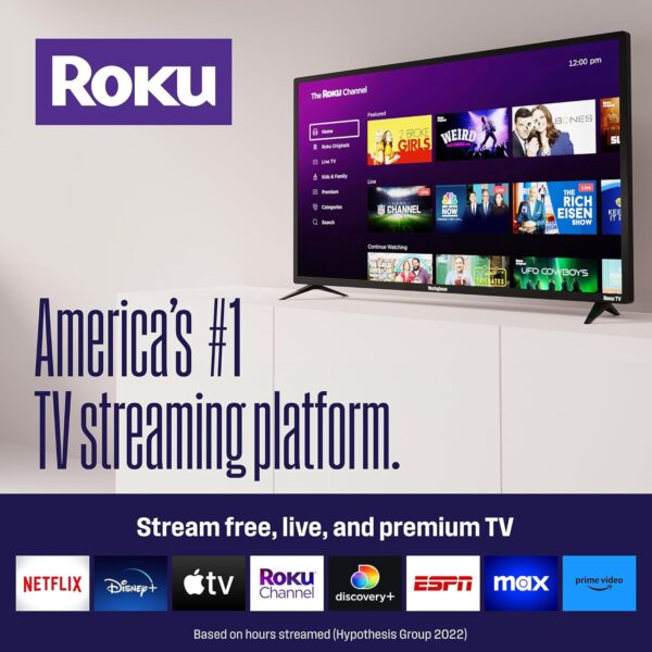 Westinghouse Roku TV - 50 Inch Smart TV, 4K UHD Television with Wi-Fi Connectivity and Mobile App, LED Flat Screen Compatible with Apple HomeKit, Alexa and Google Assistant - Image 5