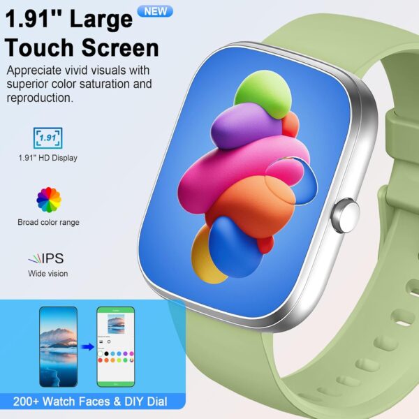 Smart Watch, 2025 HD 1.91" Smartwatch for Men Women(Answer/Make Call), 112+ Sports Modes Fitness Activity Tracker, Calories/Heart Rate/Sleep Monitor, IP68 Waterproof Step Counter for Android iOS - Image 2