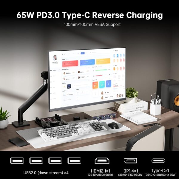 KTC 32 Inch 4K Smart Monitor, Google System UHD (3840x 2160) Smart Monitor with Speakers, Netflix Licensed, Type-C 65W PD, WirelessDisplay, HDR, Bluetooth, Hey Google Voice Remot, VESA Support, A32Q8 - Image 7