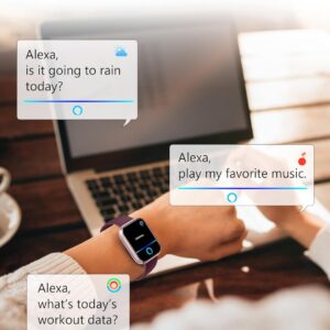 Smart Watch, 44mm Smartwatch Answer Make Calls, Alexa 1.83” Fitness Watch, IP68 Waterproof Fitness Tracker Women Men, Heart Rate/Sleep Monitor, 100+ Sports Pedometer Watch for Android & iOS Phone
