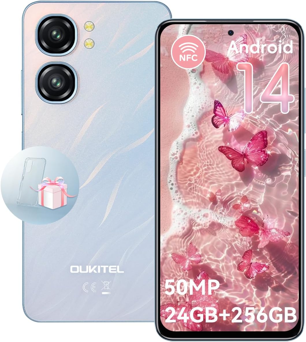 You are currently viewing OUKITEL C58 Pro Unlocked Cell Phone – Android 14 Mobile Phone with 24(6+18) GB +256GB/1TB TF Expand, 6.7″ HD+ Screen 90Hz 50MP Main Camera 5150mAh Battery Smartphones, OTG/Dual SIM/NFC/T-Mobile