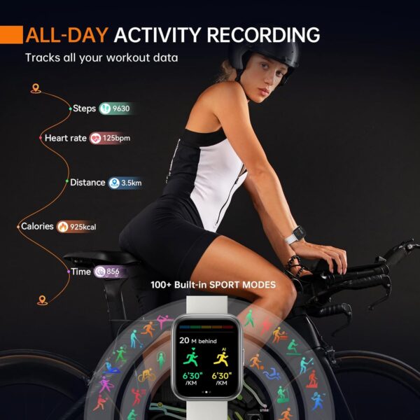 aeac Smart Watch for Women/Men, Fitness Watch, Alexa Built-in & Stable Bluetooth Call, with Heart Rate/SpO2/Sleep Monitor, 100 Sports, IP68 Waterproof Smartwatches for iOS Android - Image 5