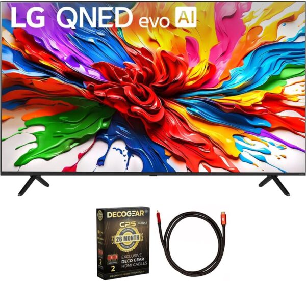 LG 65QNED92AUA 55 Inch OLED AI 4K B5 Series Smart TV with Dolby Atmos, Dolby Vision, HDR10 2025 (Renewed) Bundle with 6FT HDMI 2.0 Cable and CPS Exclusive 26 Month Protection Pack (BEACH-CPS-26M2000)