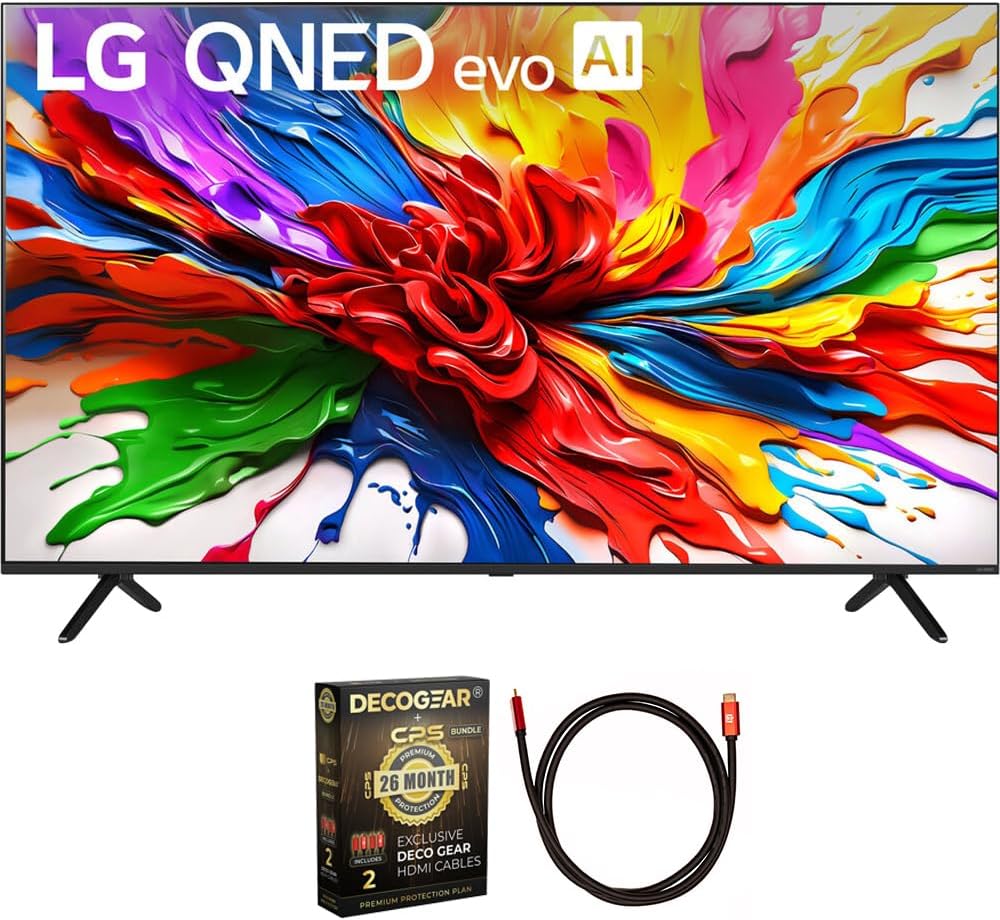 LG 65QNED92AUA 55 Inch OLED AI 4K B5 Series Smart TV with Dolby Atmos, Dolby Vision, HDR10 2025 (Renewed) Bundle with 6FT HDMI 2.0 Cable and CPS Exclusive 26 Month Protection Pack (BEACH-CPS-26M2000)