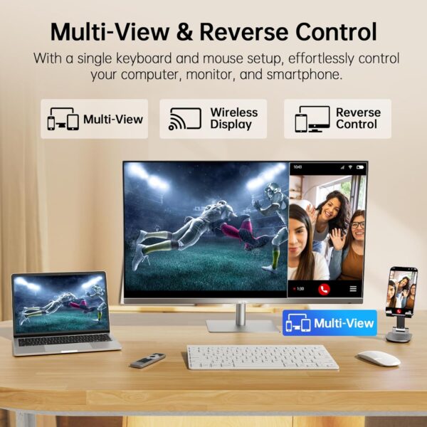 KTC 32 Inch 4K Smart Monitor with Google TV System 3840 * 2160P Netflix Licensed Type C 65W PD Speakers 5W*2 Dolby Audio Hey Google Voice Remote HDR WiFi Bluetooth VESA Tiltable 32 in Smart TV - Image 5