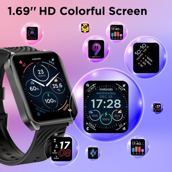 Motorola Moto Watch 70 - Health and Fitness Bluetooth Smartwatch for Every Day Wear, Advanced Health Features, Up to 10 Days Battery Life - Compatible with Android and iOS, Phantom Black - Image 7