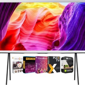 Samsung QN65LS01DAFXZA 65 Inch Class QLED 4K The Serif LS01D Series Quantum HDR Smart TV 2024 Bundle with Premiere Movies Streaming 2020 Digital Download Card and 1 YR CPS Enhanced Protection Pack