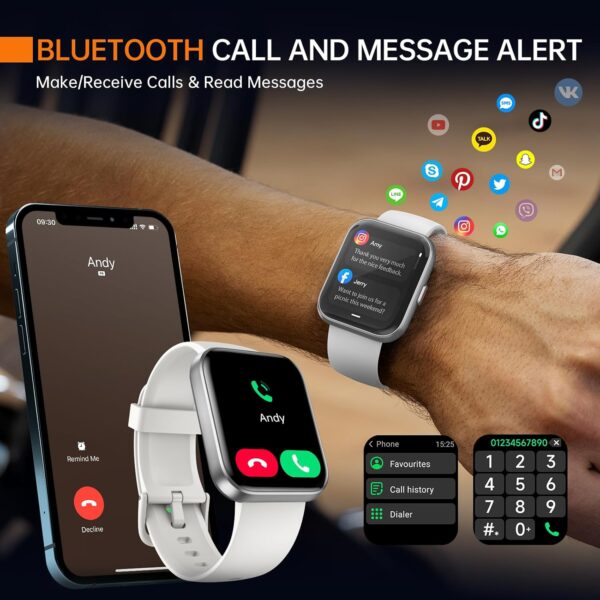 aeac Smart Watch for Women/Men, Fitness Watch, Alexa Built-in & Stable Bluetooth Call, with Heart Rate/SpO2/Sleep Monitor, 100 Sports, IP68 Waterproof Smartwatches for iOS Android - Image 3