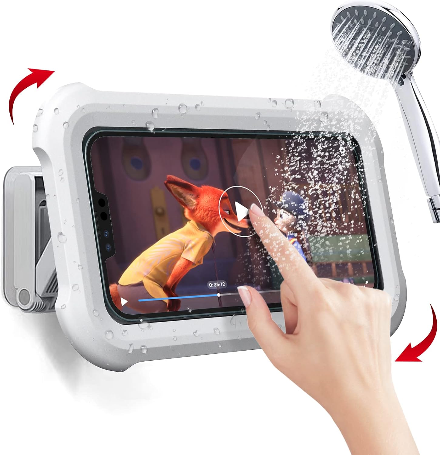 You are currently viewing Upgraded 480° Rotating Shower Phone Holder Waterproof Case with Touch Screen,OOLYICO Shower Accessories Guardian Buddy Holder Wall Mount Shelf in Bathroom Bathtub for 4″ – 7″ Cell Phone