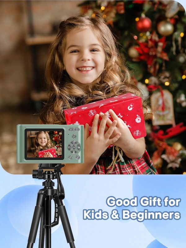 Digital Camera, 44MP Full HD 1080P Point and Shoot Camera with 64GB Card, Anti Shake 16X Zoom Compact Volg Cameras, Portable Small Camara Gift for Kids, Ages Teen Girl Boy - Green - Image 6