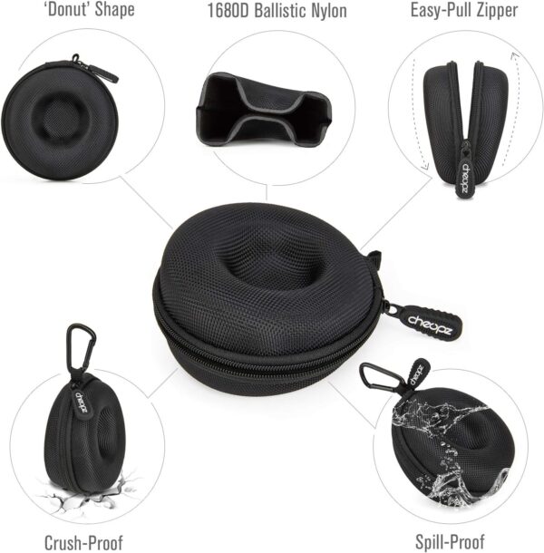 Cheopz Travel Watch Case Single Storage Box for Wristwatches & Smart Watches up to 50mm, Black - Image 2
