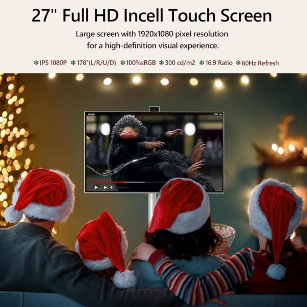 OFD 22-Inch Portable TV on Wheels 1080P (H01,6+128GB) - Image 6