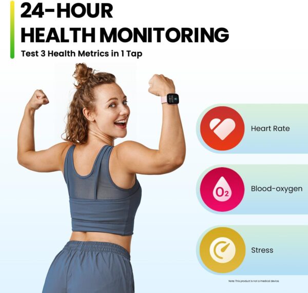 Amazfit Bip 5 Smart Watch 46mm, GPS, Amazon Alexa Built-in, Bluetooth Calling, 10-Day Battery, Heart-Rate & VO2 Max, Sleep Health Monitoring, AI Fitness Tracker App, for Android & iPhone, Black - Image 9