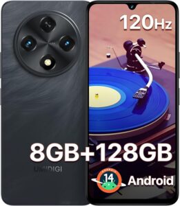 Read more about the article UMIDIGI G100A Unlocked Phone, 6.9″ HD+ 120Hz Display, Android 14 Cell Phone, 6000mAh Battery Smartphone, 4GB RAM +128GB/1TB TF, UNISOC T615, 13MP Camera, 4G Dual SIM Phone, Face ID/Fingerprint, GPS