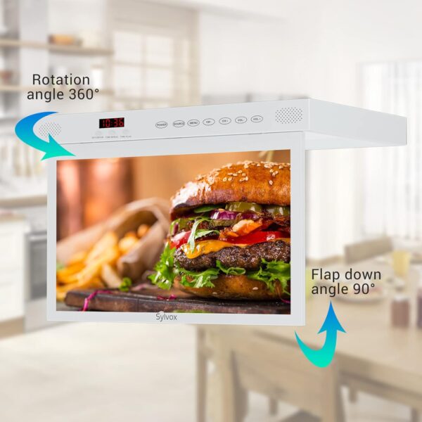 SYLVOX Kitchen TV,15.6 inch Under Cabinet TV, Televison for Kitchen, Smart TV Built-in APP Store, Support WiFi Bluetooth, 1080P Small TV for RV Camper, Bedroom, Boat - Image 4