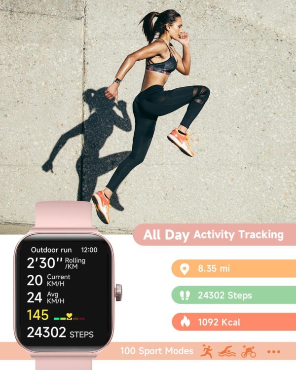 Smart Watch for Women Alexa Built-in, 1.95" Fitness Tracker with Answer/Make Calls, IP68 Waterproof/Heart Rate/Sleep Tracker/100 Sport Modes, Fitness Watch Compatible Android iOS - Image 5