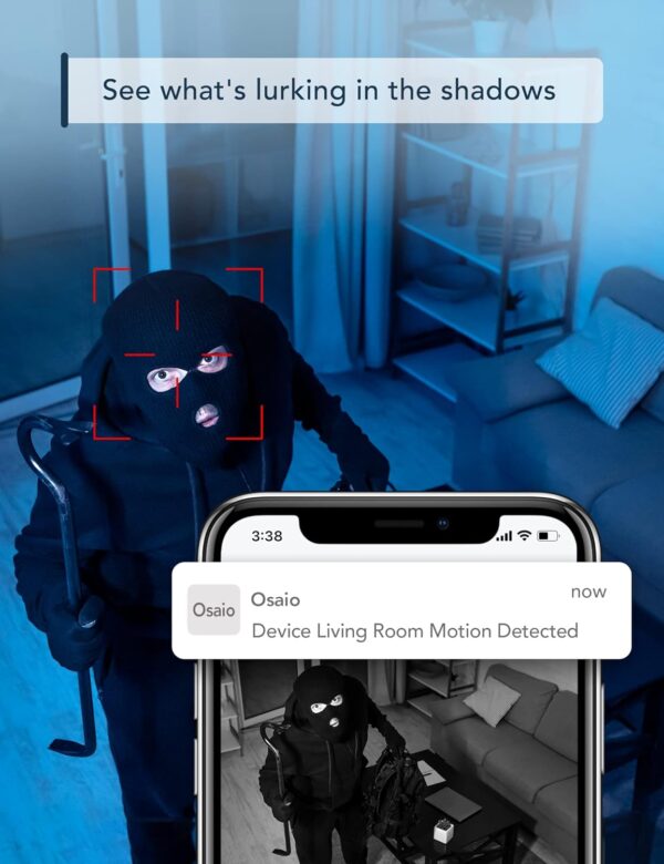 GNCC Indoor Security Camera Dog Camera 1080P Motion Detection, Cameras for Home Security with 2-Way Audio Siren, Night Vision, Cloud & SD Card Storage, Works w/Alexa & Google Home, 2.4G WiFi(only), C2 - Image 6
