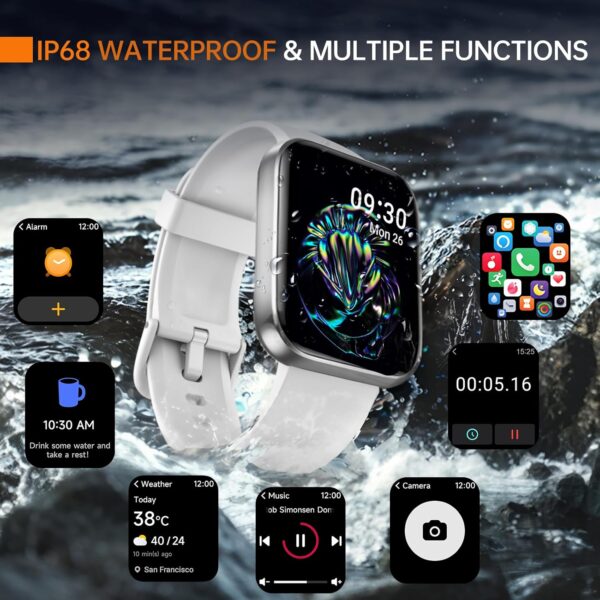 aeac Smart Watch for Women/Men, Fitness Watch, Alexa Built-in & Stable Bluetooth Call, with Heart Rate/SpO2/Sleep Monitor, 100 Sports, IP68 Waterproof Smartwatches for iOS Android - Image 6