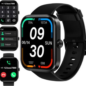 Smart Watch for Men Women(Answer/Make Call)-1.91″ HD Fitness Smartwatch with Sleep/Heart Rate/spO2 Monitor, 113+ Sport Modes, IP68 Waterproof Smart Watch for Android iOS,Black