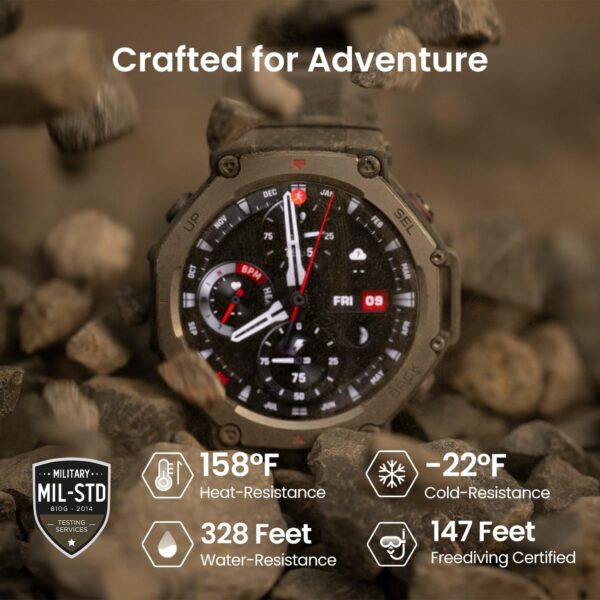 Amazfit T-Rex 3 Outdoor Smart Watch 48mm AMOLED Display, Offline Maps & Navigation, 6 Satellite Systems Dual Band GPS, 27 Days Battery Life, 170+ Sports Mode, 45m Freediving for Android, iPhone - Image 5