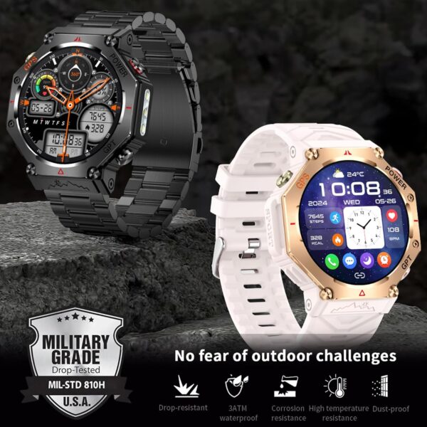 SW8(Black) 1.39" Stylish Smartwatch for Men, Bluetooth Calling, AI Voice Assistant, 107 Sport Modes, 3ATM Waterproof, Fashionable Design, Compatible with Android/iOS - Image 2